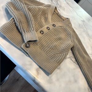 Everlane Texture Cotton Cardigan in Field Green